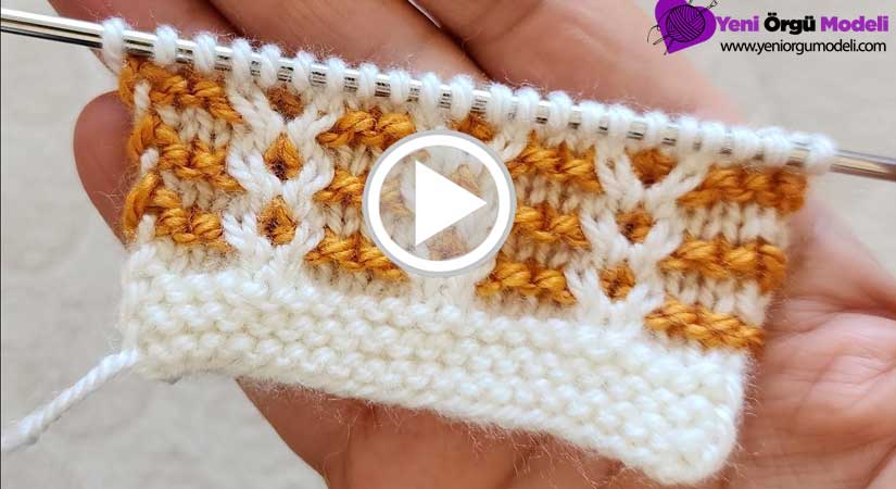 İki Renkli Muhteşem Bebek Örgü Modeli Videolu Anlatım