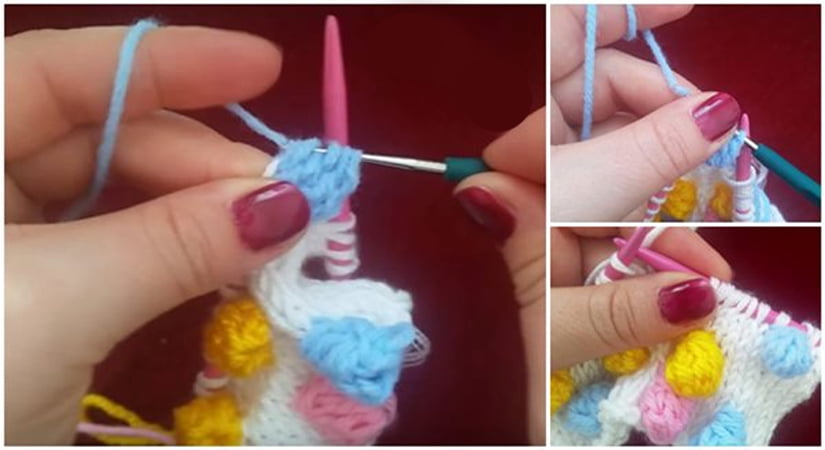 Şiş ile Ponponlu Örgü Modeli