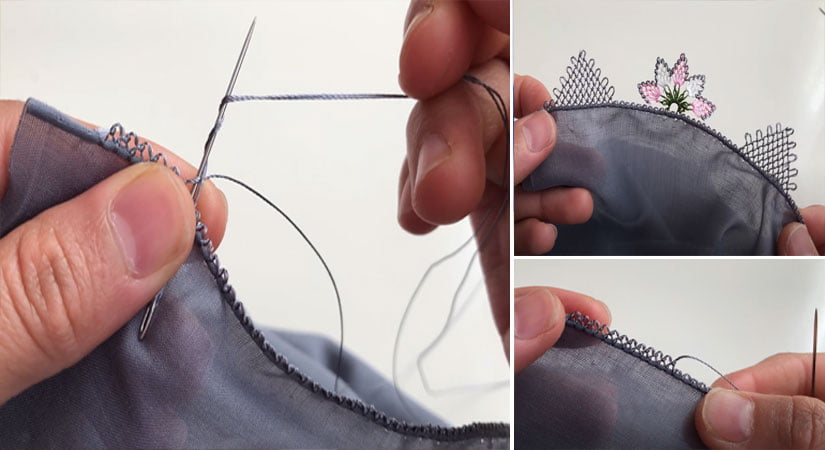 Gri Düz Yazmaya Çok Gösterişli Ağır İğne Oyası Yapılışı Videolu Anlatım