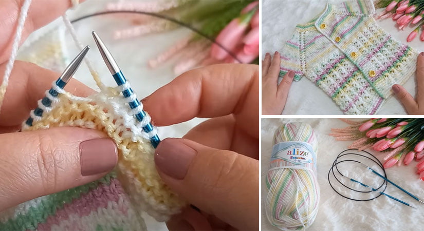 0-3 Ay Yakadan Başlama Yenidoğan Kolay Bebek Yeleği Videolu Anlatım