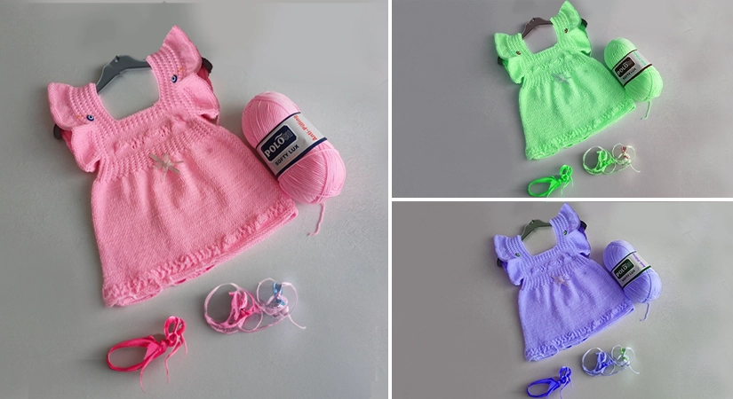 Örgü Bebek Küpe Modelli Elbisesi Yapılışı: Detaylı Anlatım