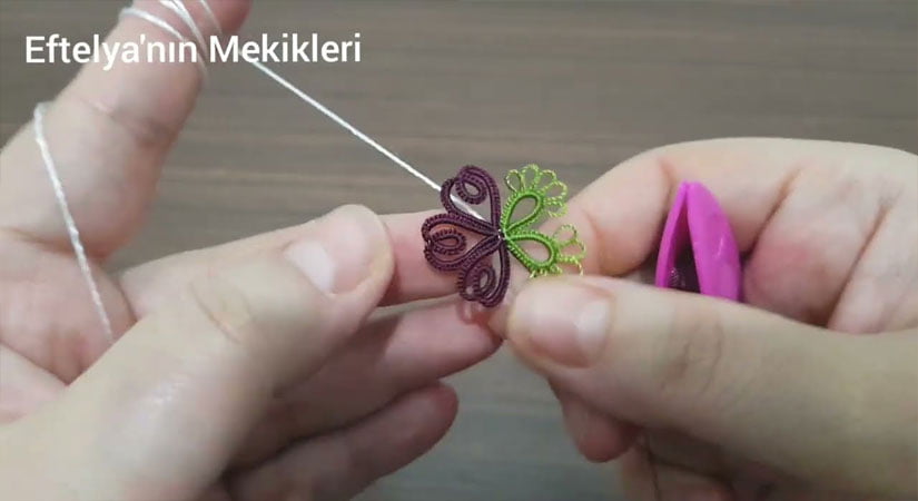 Düz Mekik ile Yapraklı Kalp Modeli Yapılışı Videolu Anlatım