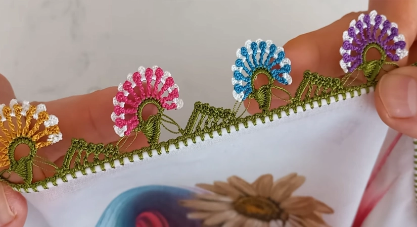 Çiçekli Yazma Oyası Yapılışı Videolu Anlatım